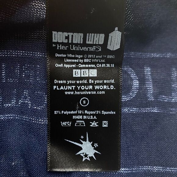 Dr. Who Call Box Phone Booth Lightweight Cardigan Blue Sz S - Picture 7 of 8